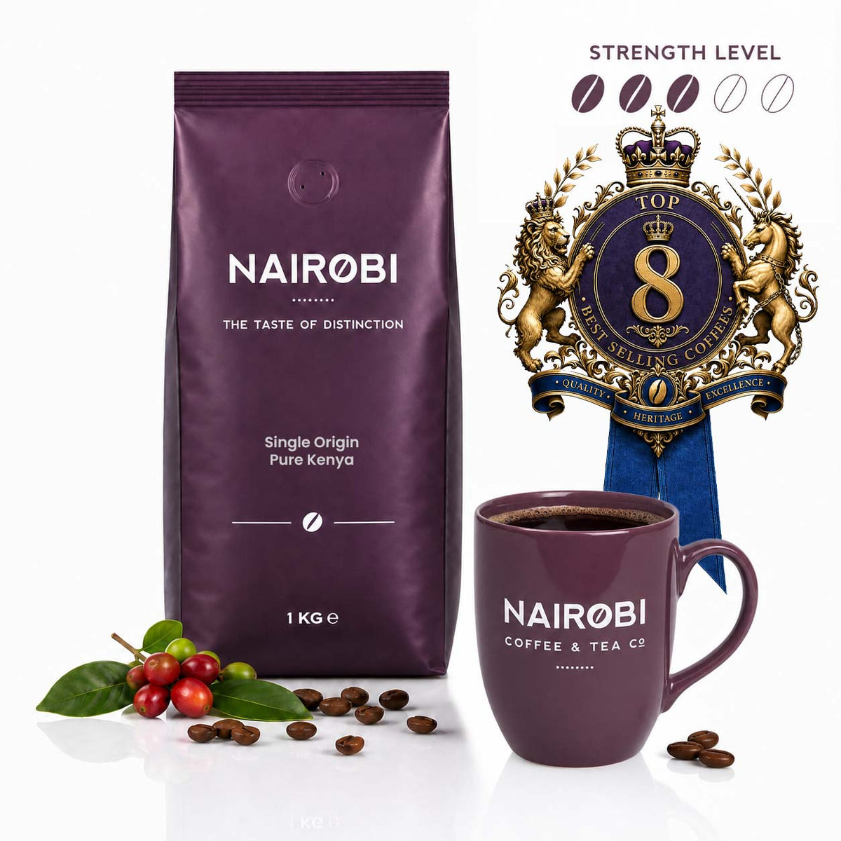 Single source Kenya coffee beans are ranked No.8 of the top 10 best coffee beans in our world