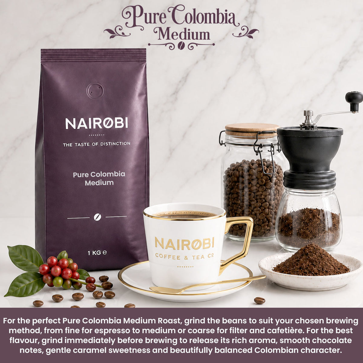 Pure Colombia - Medium grind coffee beans