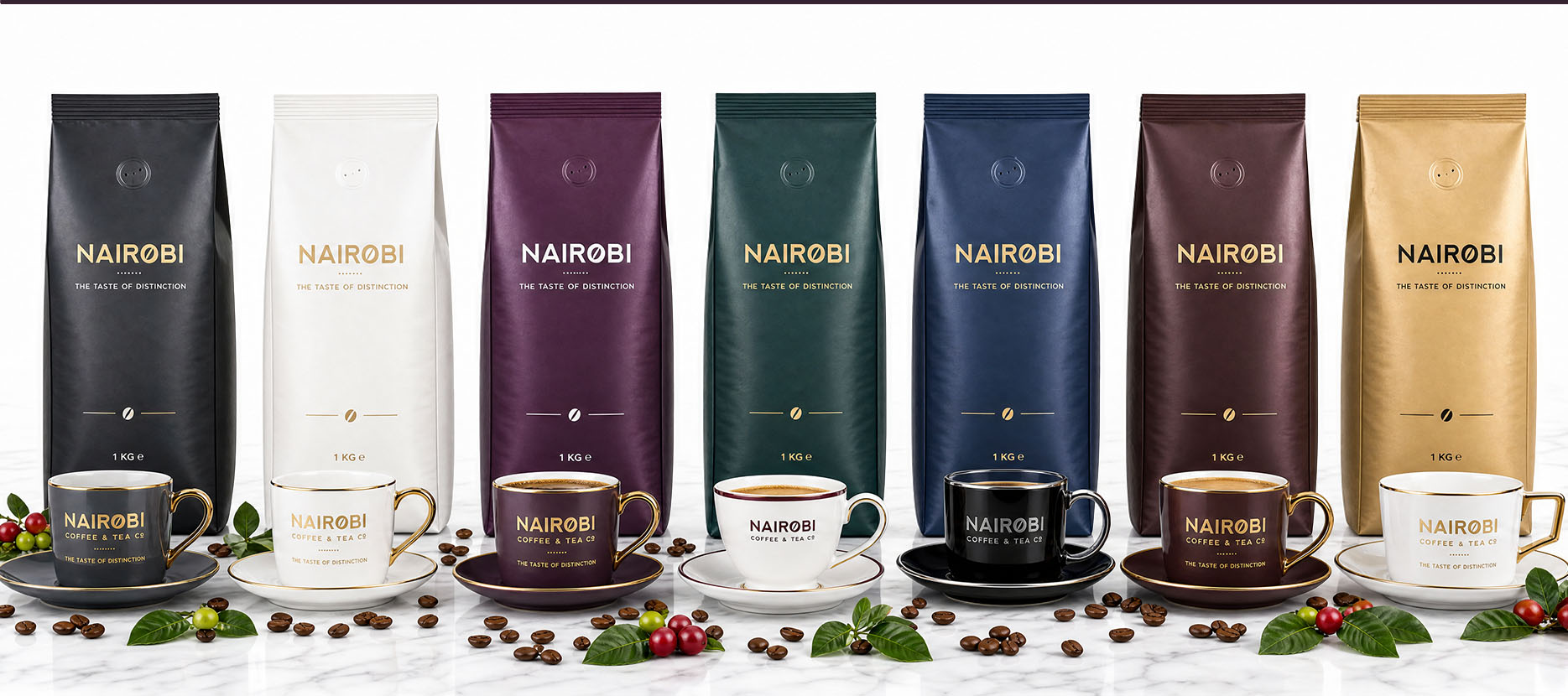 nairobi coffee bean bags and matching cups for coffee subscription deals and discounts