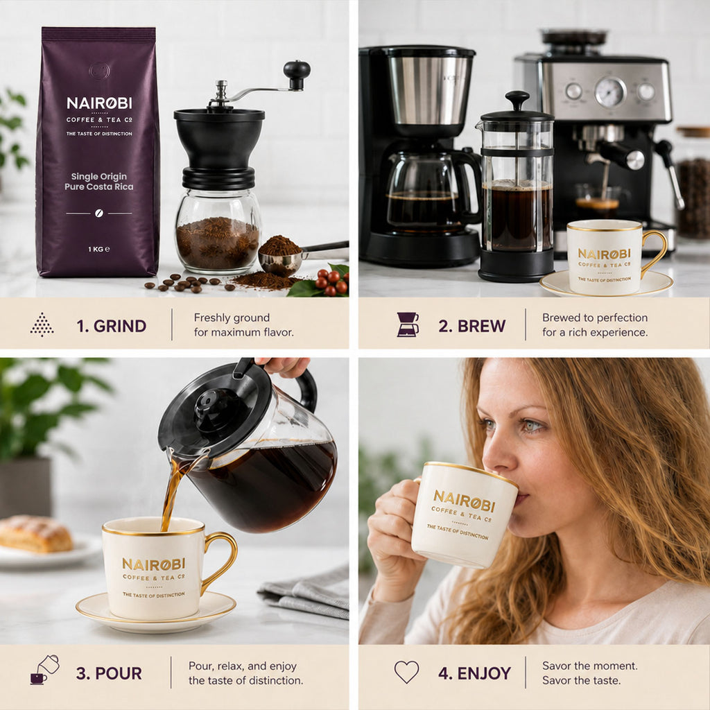 Pure Costa Rica Single-Origin Coffee - 1kg Coffee Beans