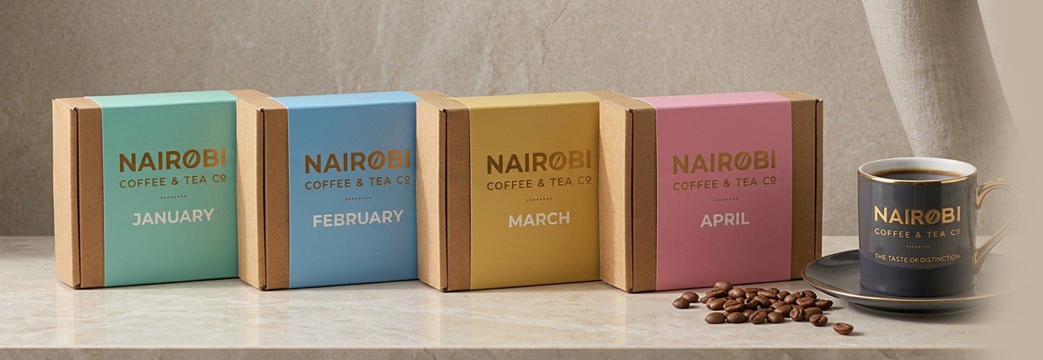 Nairobi monthly coffee subscription boxes and a cup of coffee
