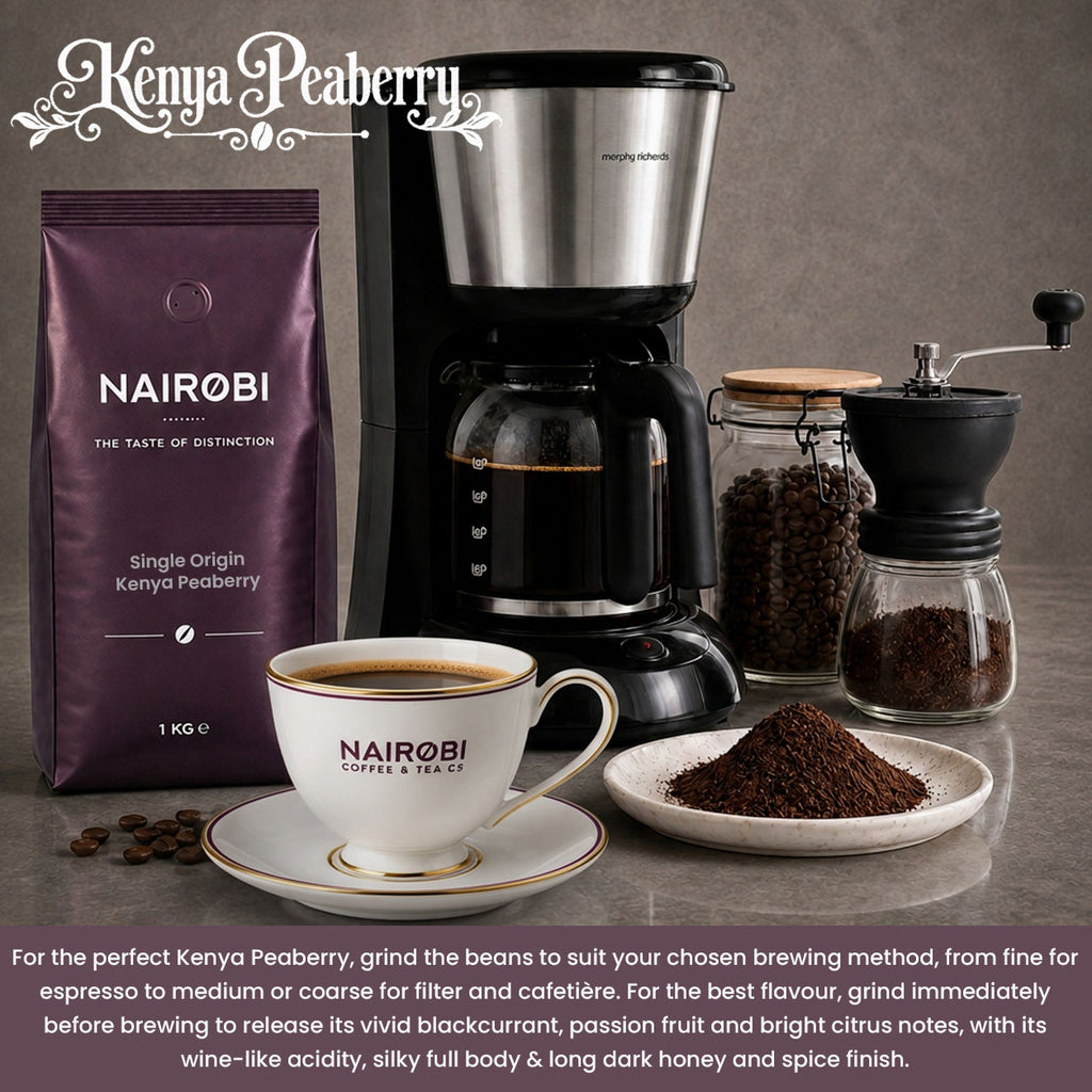 Kenya Peaberry Single-Origin Coffee - 1kg Coffee Beans