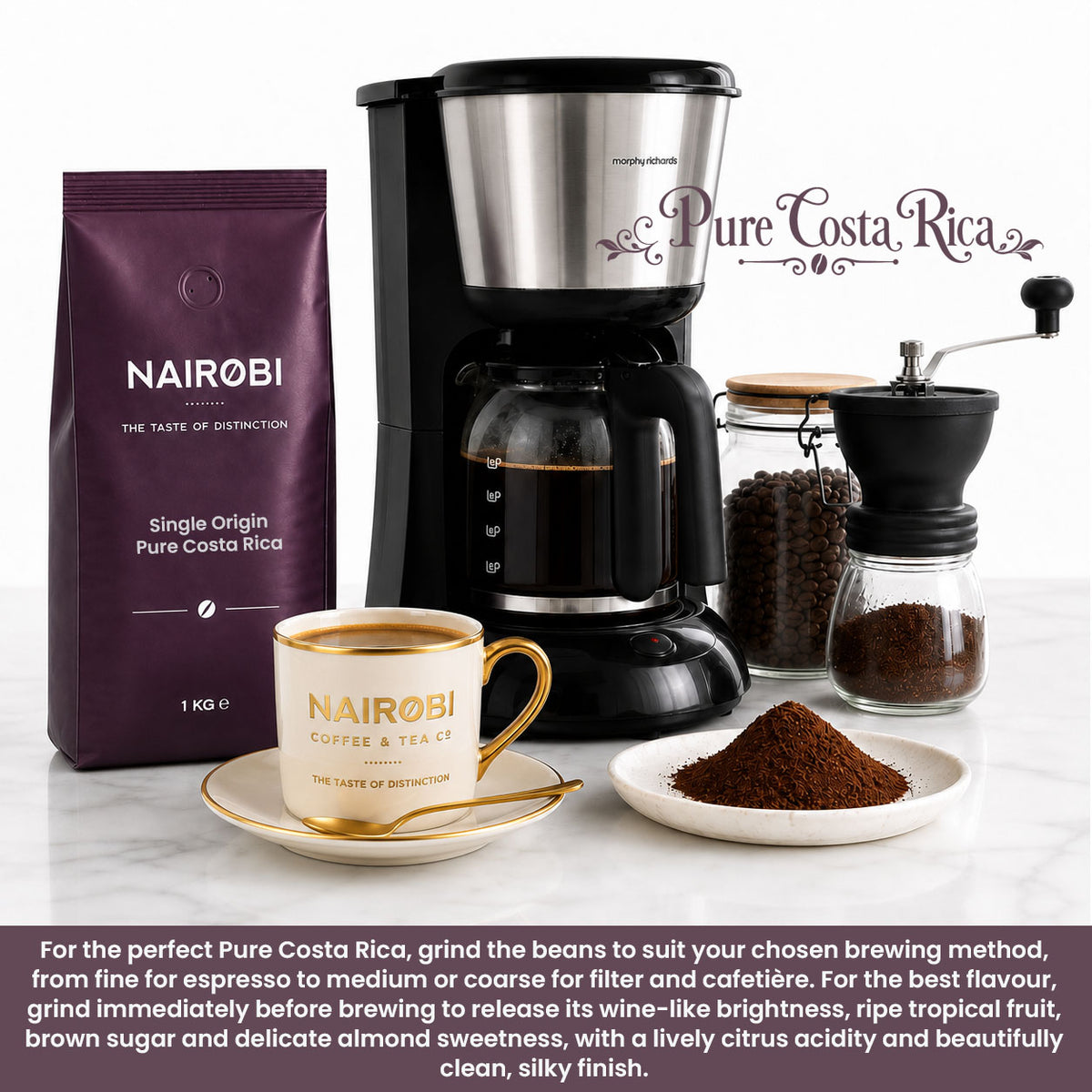 Pure Costa Rica grind coffee beans