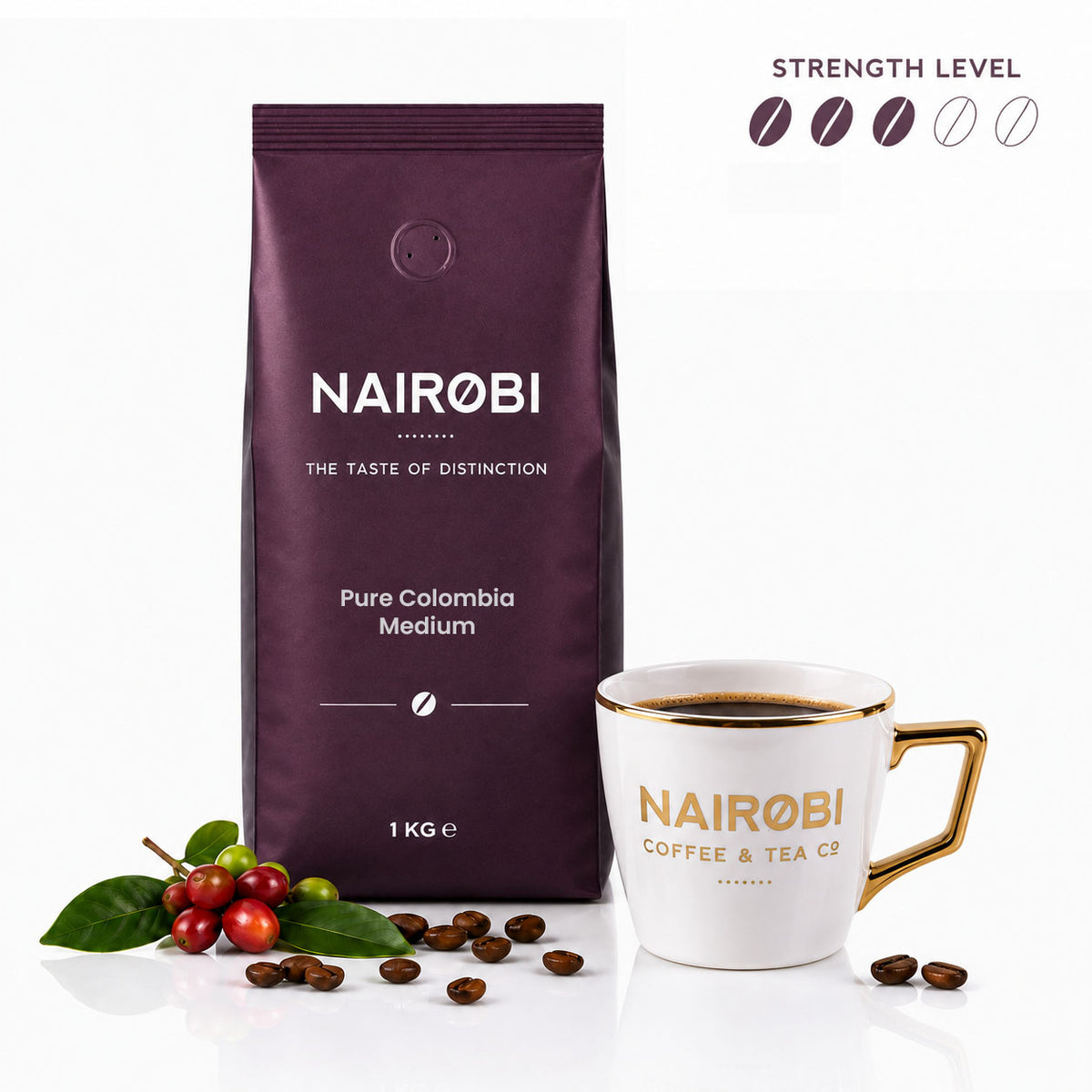 Pure Colombia - Medium - 1kg Coffee Beans - single-origin