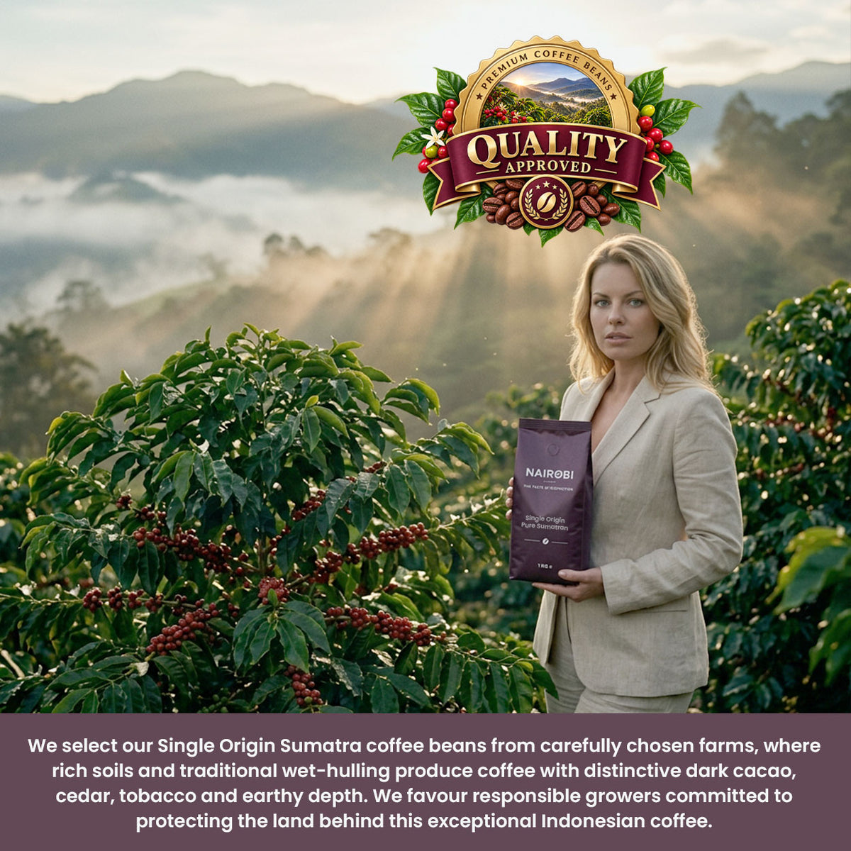 Pure Sumatran purchase coffee beans ground coffee
