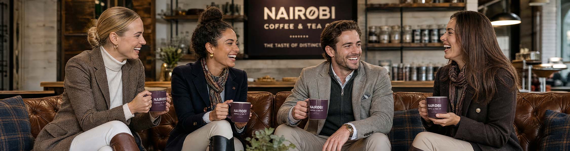 Friends enjoying Nairobi coffee together in a café