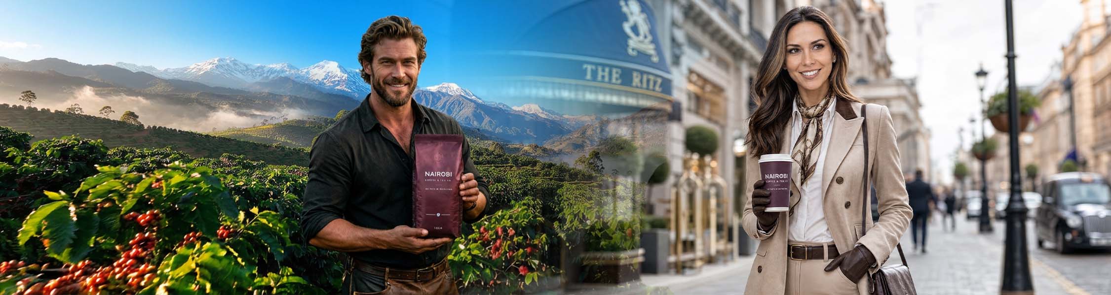 Nairobi coffee beans from a mountain plantation to coffee enjoyed in London